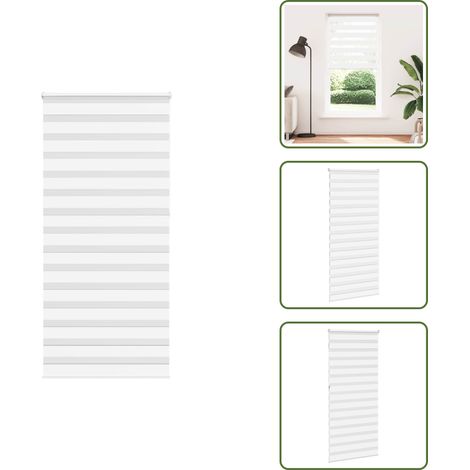 Zebrarollo Weiß 105x230 cm Stoffbreite 100,9 cm Polyester - Zebra-Jalousie - Zebra-Jalousien - Zebra-Rollo - Doppelrollo (1/5)