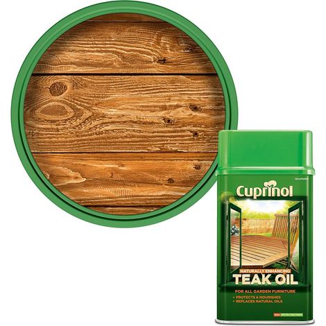 Cuprinol 5212362 Naturally Enhancing Teak Oil Clear 1 litre CUPNETO1L (1/3)