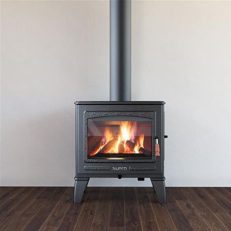 Supra – FR9016300B – Poêle à bois Vercors E – Vision horizontale – Non étanche – Double combustion – Prise air raccordable Ø 75 mm