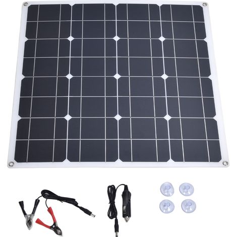 Panneau Solaire 60W 5V Double Sortie Portable Chargeur de Panneau Solaire Monocristallin Flexible Étanche (1/5)