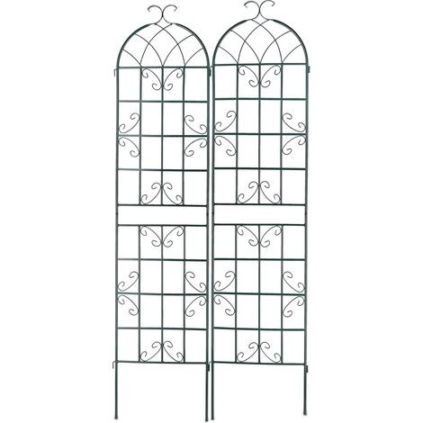 Set di 2 sostegni per pomodori design vintage giardino 90 x 30 x 150 cm in metallo verde 130012031