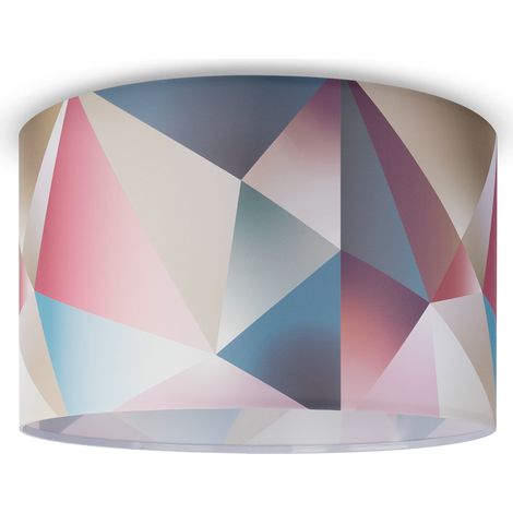Paco Home Lámpara De Techo Pantalla Tela De Suspensión E27 Colgante Dormitorio Redonda Diseño 4 (Ø45,5 cm), Luz de techo - Blanco
