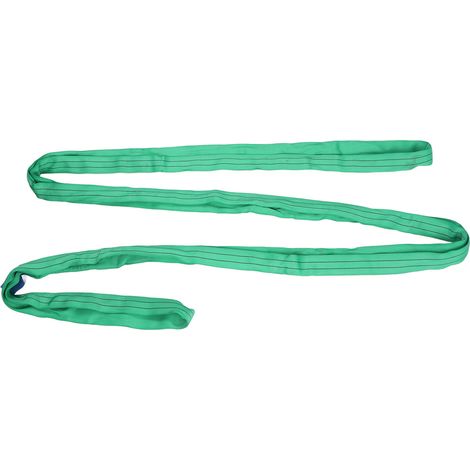 Sangle de levage 4 m, 2T, vert, renforcée, œillets doubles, polyester flexible, élingue de manutention pour grue et palan (1/5)
