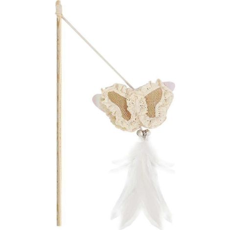 Baguette à plumes pour chats, jouet d'éveil pour chatons et petits chiens, jouet de chasse pour chats et chiens (1/5)