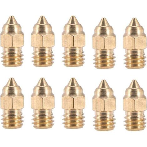 10 Stück Serie -6 SE 0,4 mm Hotend-Düse, XU, Düsen für 3D-Drucker der Serien -10 V2, -3 und -5, hochwertiges Produkt, langlebig und zuverlässig, ausgewählte Materialien, Zufriedenheitsgarantie -