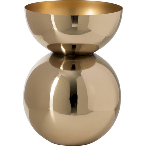 Vase rond doré brillant en métal - doré (1/2)