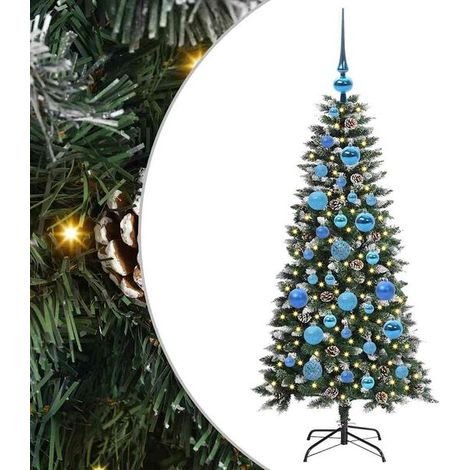 Sapin de Noël artificiel vert, 120 cm, en PVC, plastique et acier. (1/5)