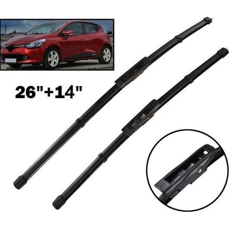 Lot de 2 Balais d'essuie-glace avant pour Renault Clio IV 2012 2013 2014 2015 2016 2017 (1/4)