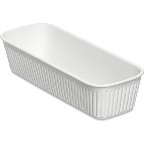 Organisateur de Tiroir Slim Baobab Paniers et Boîtes de Rangement Design Élégant Fonctionnel Ordre Maison et Bureau Plastique Recyclé sans BPA 9x24x5,6 cm Blanc (1/5)