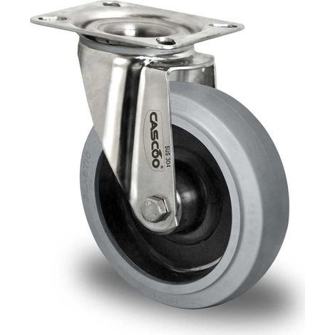 CASCOO Lenkrolle ø 125 mm Serie R4E2 Rollenlager Edelstahl