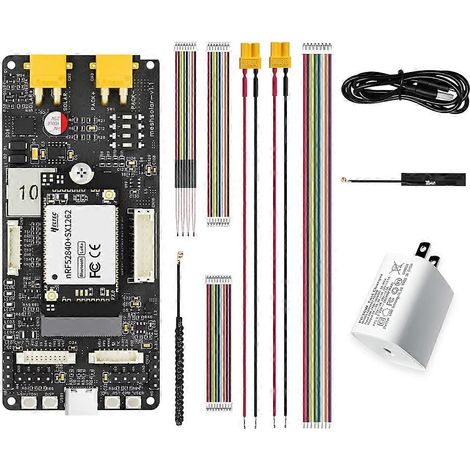 Carte BMS Meshtastic MeshSolar Li-Ion NRF52480+SX1262 1-4 cellules 18-24 V Solaire CC/MPPT/Charge USB PD3.0 BLE LoRa Prise US (1/5)