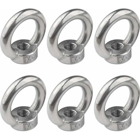 Ecrou Anneau M10 - Ecrou De Levage En Acier Inoxydable 304 - Pour Accessoires De Levage - 6 Pièces (1/5)