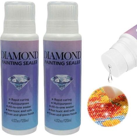 2x Colle pour peinture diamant, fixateur permanent, colle pour puzzle, accessoires et outils pour peinture diamant (1/5)