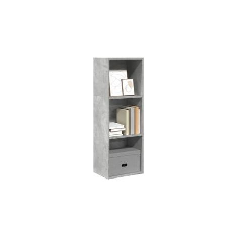 Bibliothèque gris béton 40x30x114 bois d'ingénierie (1/5)