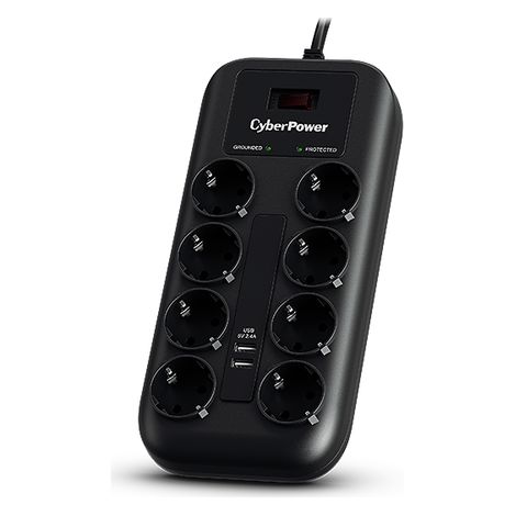 CyberPower P0820SUF0-DE Überspannungsschutzleiste mit 8 Steckdosen, 1,8 m (1/2)