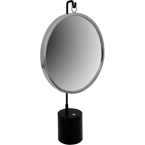 Miroir à Poser Rond "Eleganca" 75cm Noir & Argent (1/2)