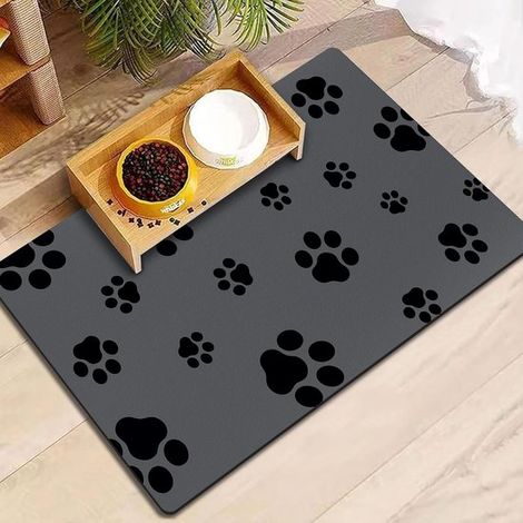 Tappetino per cani 50 cm × 80 cm. Tappetino assorbente per cibo e acqua, resistente alle macchie, ad asciugatura rapida Tappetino per gatti con impronta di zampa. (1/5)