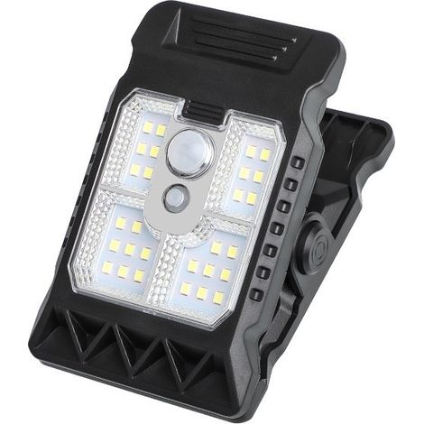 Lampe de jardin solaire, éclairage extérieur multifonctionnel à pince avec détection de présence humaine-AquaForge