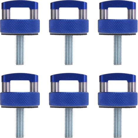 6PCS Attaches Rapide pour Toit Rigide avec Anneaux D en Aluminium Usiné pour Wrangler JK JLU JT 2dr/4dr 2007-2018 Bleu (1/5)