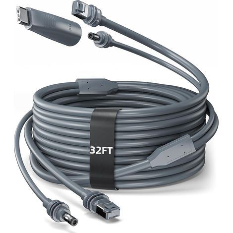 Câble 10 m – Câble DC/RJ45 vers DC/RJ45 avec adaptateur DC vers USB-C, rallonge de rechange étanche pour câble d'alimentation (1/5)