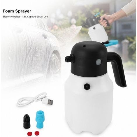 Spruzzatore di schiuma da 2000 mAh - Elettrico senza fili - Flacone pressurizzato in PP da 1,8 litri per lavaggio auto e giardino (1/5)