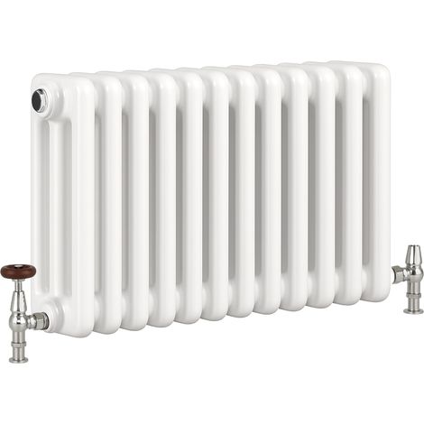 3 Column White Traditional 300h x 599w Column Radiator Old Cast Iron Type School Radiator (1/4)