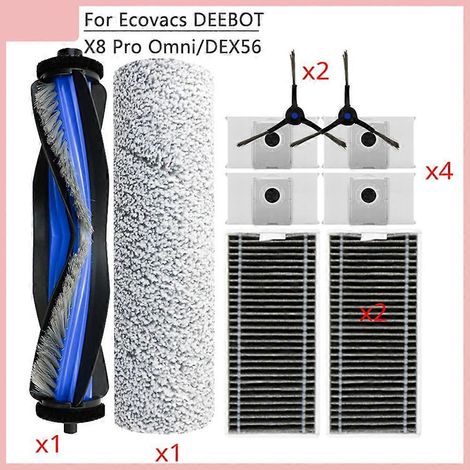 Zubehör für den Ecovacs DEEBOT X8 Pro Omni DEX56 Staubsauger: Hauptbürste, Seitenbürste, HEPA-Filter, Walze und Tuch (1/5)