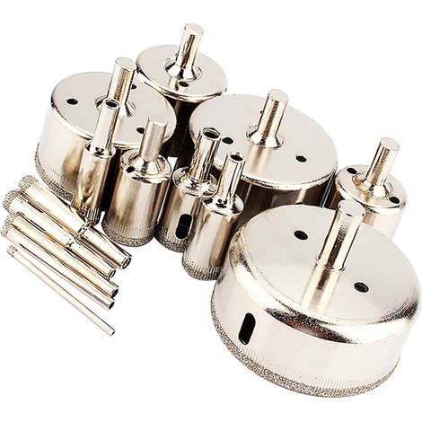 Ensemble 14 pièces scies trépans diamantées 3-70mm pour verre marbre carrelage, forets de découpe (1/5)