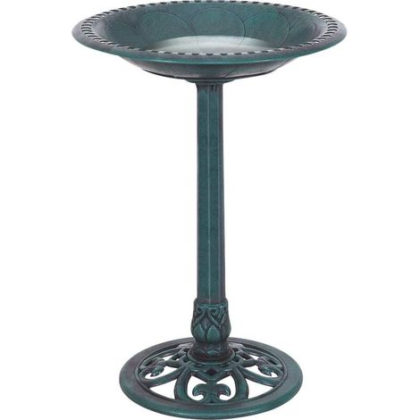 Mangeoire a Oiseaux sur Pied pour Attire Plus d'oiseaux Bain d'oiseaux avec Une Plateau de Diametre 43cm, Hauteur 60CM, Design Antique (Vert fonce) (1/4)