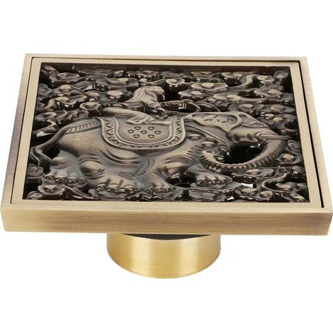 Drain douche 39×39 pouces – cuivre antique – carré – hôtel – ensemble drain sol (1/5)