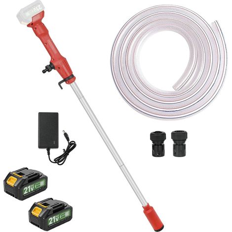 Pompe à eau sans fil à tige, pompe submersible portative pour puits profond, pompe de puisard utilitaire à haut débit 2725 L/h avec 2 × batteries rechargeables de 4,5 Ah pour jardin, étang, bateau (1/5)