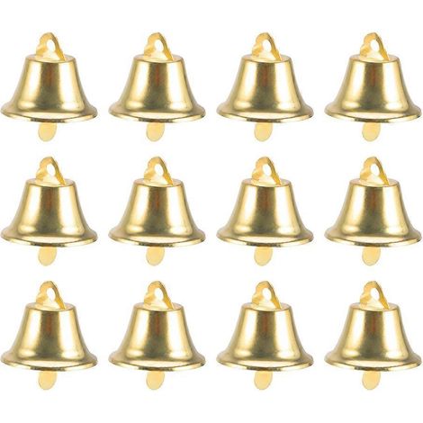 120 pendentifs cloche de Noël de 14 mm à suspendre soi-même, mini-décoration cloche de Noël (dorée)-1.4X1.4cm