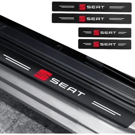 (4 pièces) 4 autocollants de seuil de porte en fibre de carbone pour Seat Leon Mk3 Mk2 Mk1 Ibiza 6L 6J Ateca Altea Cupra Accessoires auto
