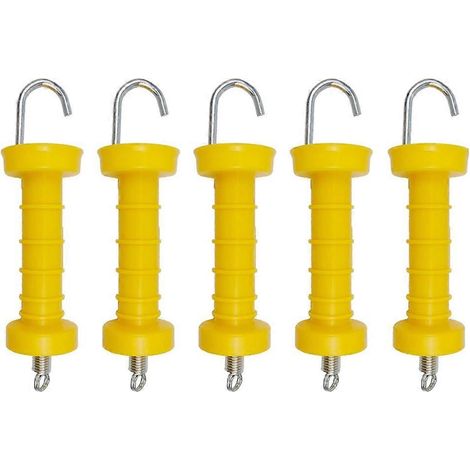 Lot de 5 poignées de portail de clôture électrique isolées à ressort, poignées de porte en plastique, accessoires pour clôture de ranch (1/5)