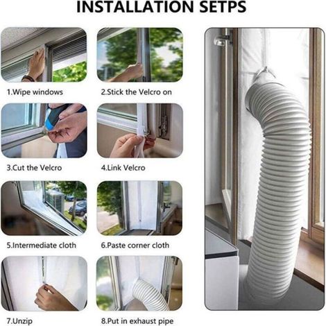 Kit de calfeutrage 400 cm pour porte et fenêtre, adapté climatiseur mobile, sèche-linge et déshumidificateur (1/5)