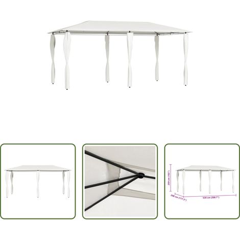 Freien Veranstaltungen -  Pavillon mit Pfostenverkleidung 2,98x5,3x2,59 m Creme 160 g/m² (1/5)