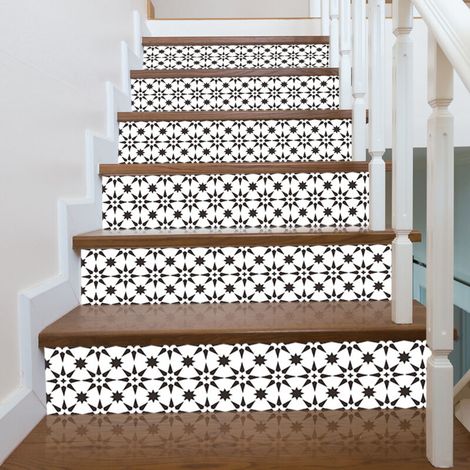 Set di 6 adesivi per scale, paraschizzi, mattoni, alzate dei gradini, impermeabili, rimovibili, per la decorazione delle scale, adesivi per la casa