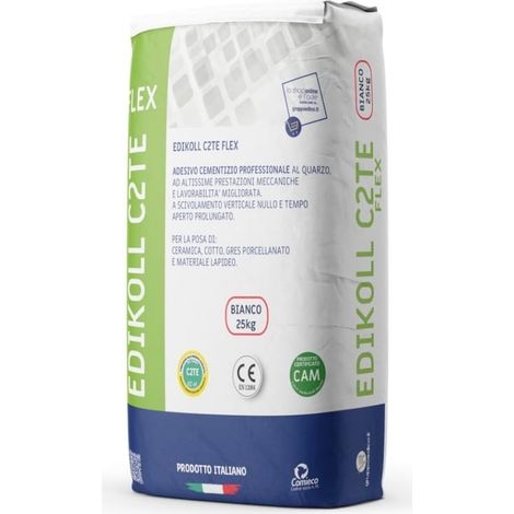 Edikoll C2TE flex bianco adesivo cementizio professionale al quarzo 25 kg