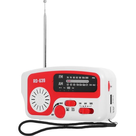 Veemoon Radio Solaire à Manivelle Urgence avec Lampe de Poche Radio Am Fm Rechargeable Sos et Chargeur de Téléphone pour Camping et Survie