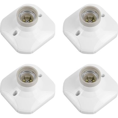 4 portalampade E27, base a soffitto in ceramica, portalampada a LED bianco, 220 V, per soggiorno, camera da letto, garage (1/5)