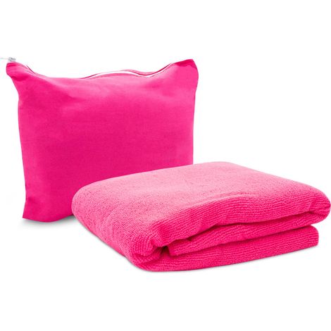 Pink Magic Fibre Towel Compact and Lightweight 130cm x 80cm - Small (1/5)
