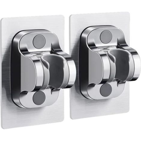 Set of 2 Bracket of shower universal wall-mounted, without poincon, adjustable, accessories of room of bath, self-adhesive (1/3)