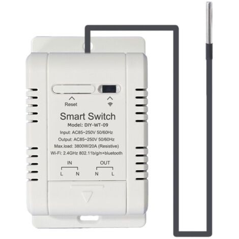 QORVA- Ewelink WiFi interrupteur de température contrôle par application de téléphone portable avec prise en charge des statistiques de données fonction de scénarios d'automatisation IFTTT compatible