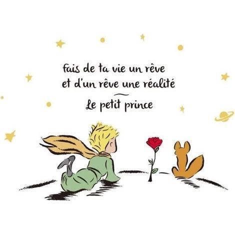 (Wie abgebildet) Wandaufkleber – Der kleine Prinz – Zitate – Gelb – Wanddekoration – Kind (1/4)
