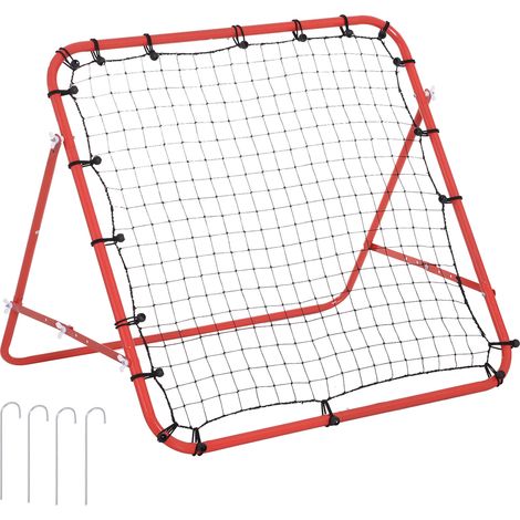 Rebondisseur de football pliable 96 x 80 x 96 cm avec filet réglable rouge et noir pour entraînement (1/5)