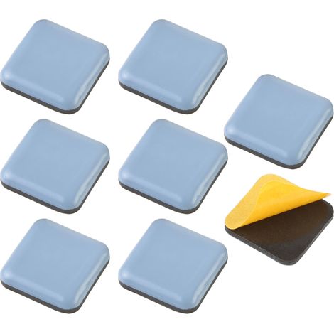 Patins de Meubles, PTFE Téflon Carré Auto-adhésives Coulisses de Meubles Adaptés Aux Sols et Tapis Lisses, 8 Pièces 20 mm Carré (1/5)