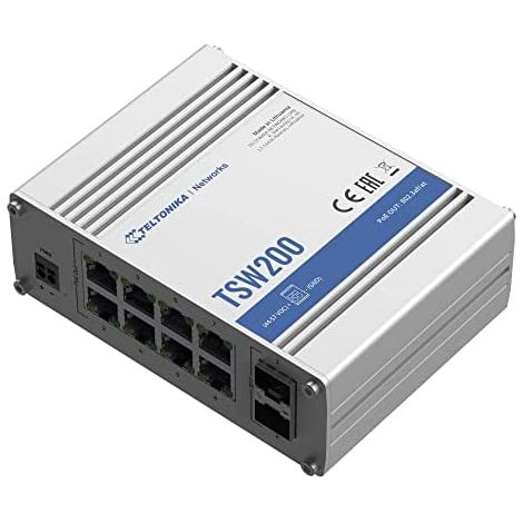 Teltonika TSW200 8-port Switch 8x10/100/1000 + 2xGigabit SFP (1/5)