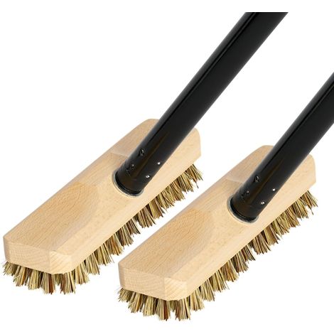 Balai d'essuie-glace Novaliv 2X en bois robuste avec poils en plastique avec filetage et manche enfichable, en quatre parties - Balai de sol Union
