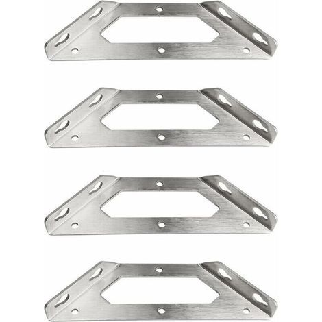 Equerre Etagere Murale Equerre Etagere Murale Equerre Metal de étagère Robuste Equerre Charge Lourde Inox Equerre Metal Etagere Triangle pour étagère Bureau de Cuisine Support D'étagère, 4 Pièces (1/4)