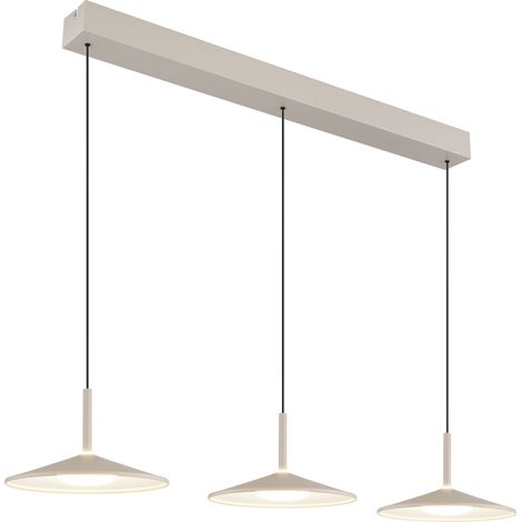 LED Pendelleuchte Hängeleuchte Deckenleuchte Metall sandfarben 3-flammig L 95 cm